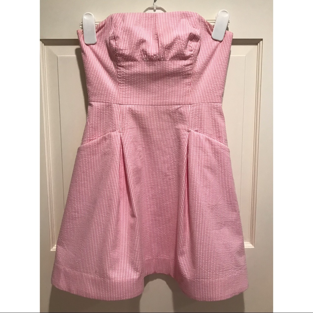 Lilly Pulitzer Strapless Seersucker Dress